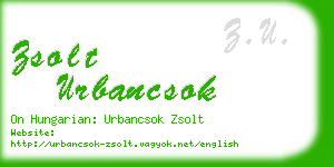 zsolt urbancsok business card